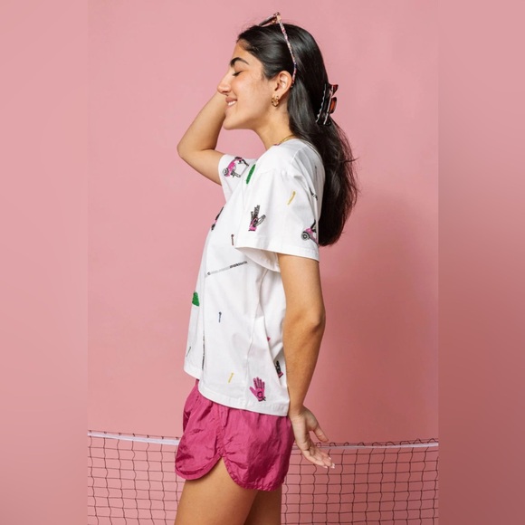 QUEEN OF SPARKLES Scatter GOLF ICON Tee Top NWT - Picture 4 of 5